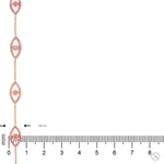 Rose gold evil eye bracelet with pink diamonds and delicate chain links.