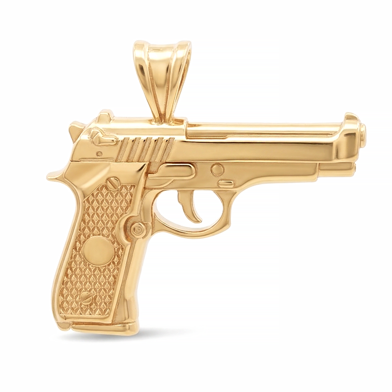 14K Gold Pistol Pendant 71180