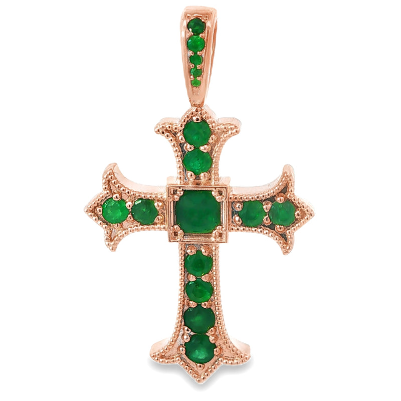 Imperial Emerald Cross Pendant Medium 71190