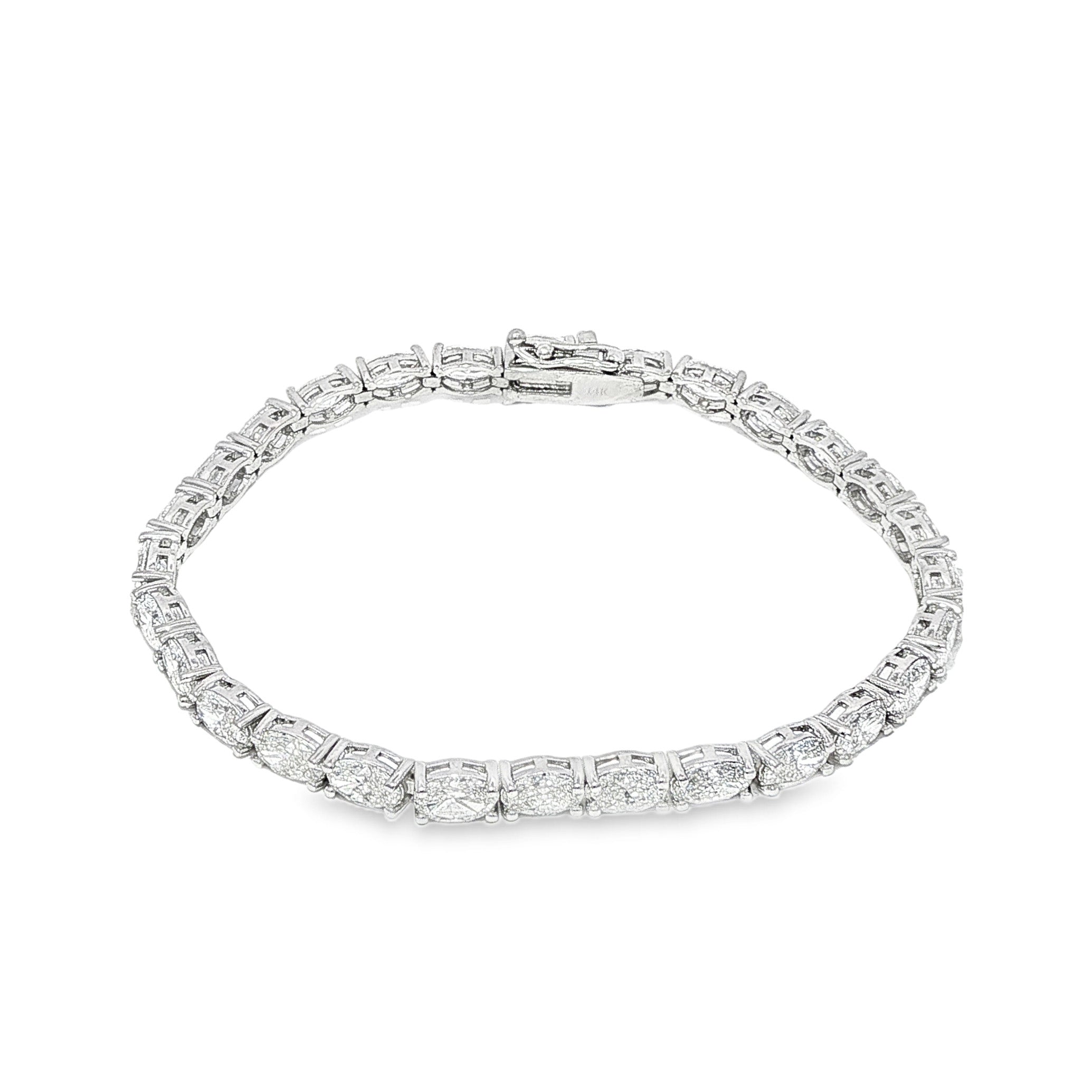 Oval Diamond Tennis Bracelet 71096 | TraxNYC Oval Diamond Tennis Bracelet 71096 | TraxNYC