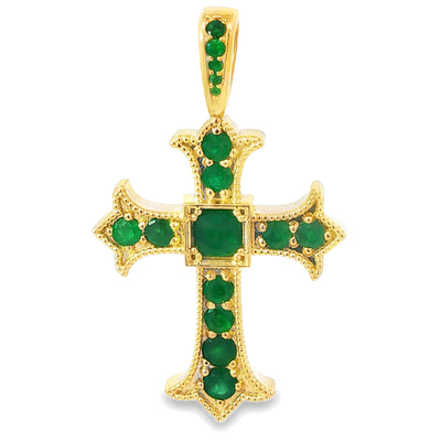 Imperial Emerald Cross Pendant Medium 71190