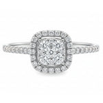 Diamond Cluster Square Halo Engagement Ring 67036