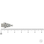 Silver TraxNYC Jesus pendant with blue diamond eyes on anchor cable chain.