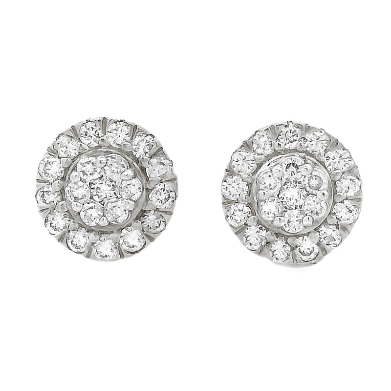 Round Diamond Cluster Earrings 70871