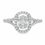 18k Gold Baguette Diamond Ring 67028