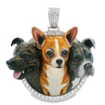 Custom Dog Portrait Diamond Pendant 70897