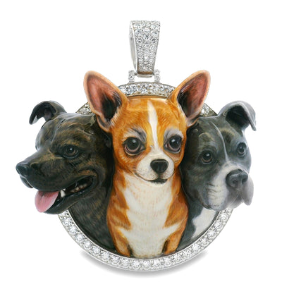 Custom Dog Portrait Diamond Pendant 70897