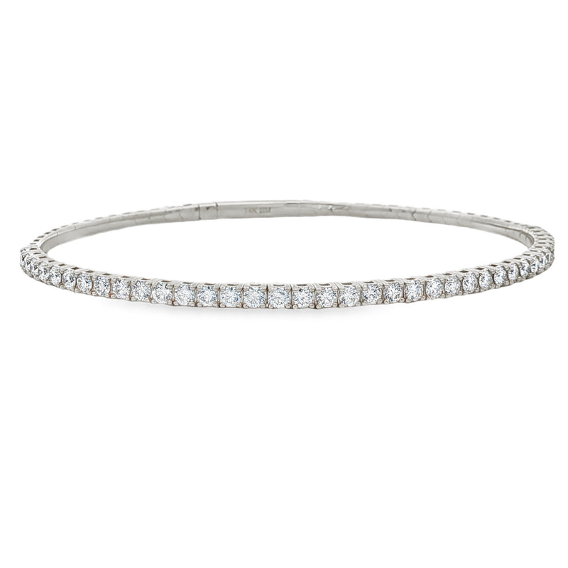 Flexible Diamond Bangle Bracelet in 14K gold, view 2