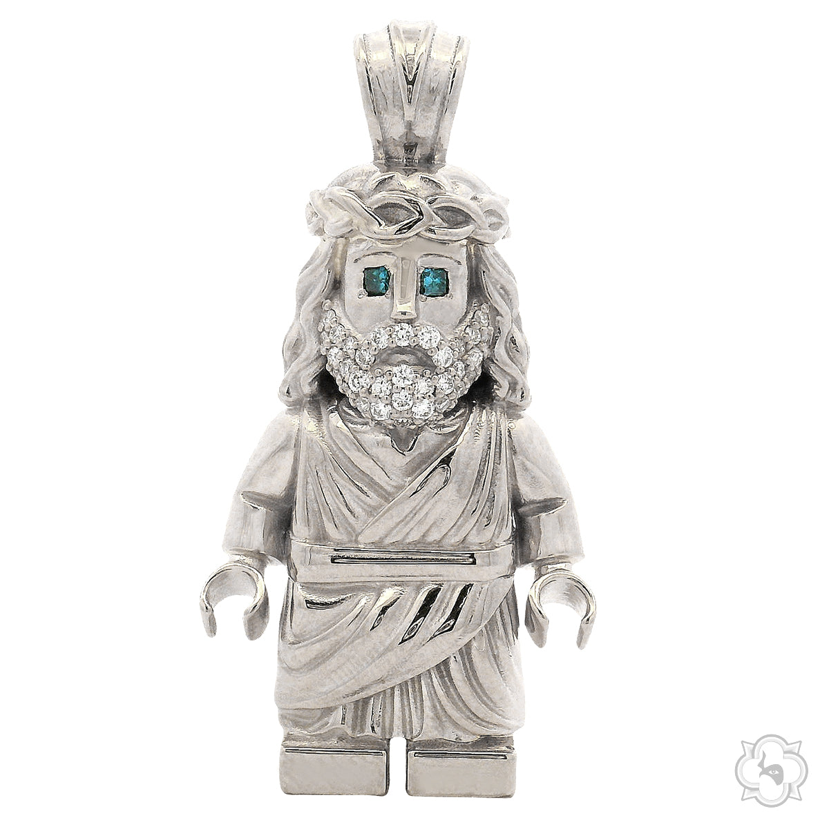 TraxNYC Block Jesus Pendant .925 Silver 70914