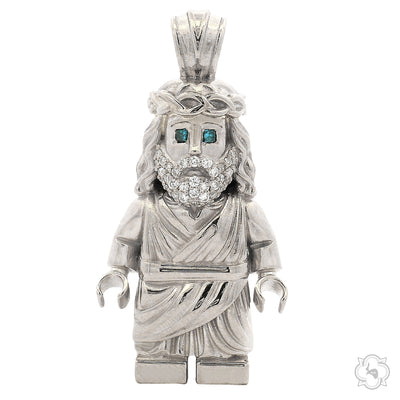 TraxNYC Block Jesus Pendant .925 Silver 70914