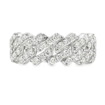 14K Gold One Row Diamond Cuban Link Ring 65971