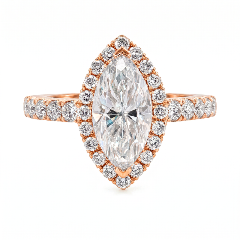 Marquise Halo Diamond Engagement Ring 43566