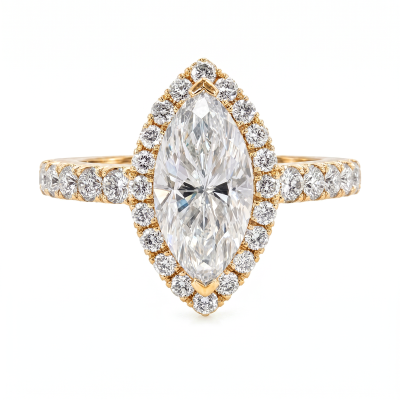 Marquise Halo Diamond Engagement Ring 43566