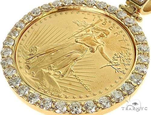 US Mint American Liberty 1oz Gold Coin With 18K Diamond Bezel, photo 4 of 8