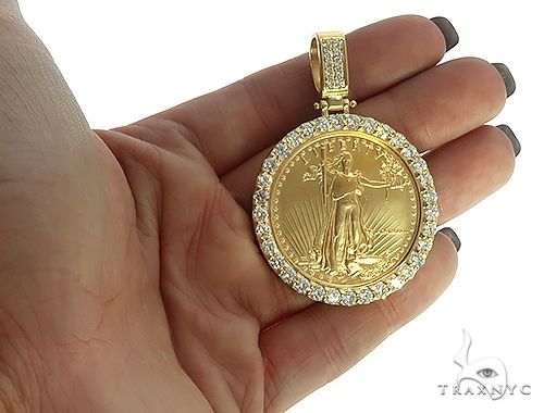 US Mint American Liberty 1oz Gold Coin With 18K Diamond Bezel, photo 6 of 8