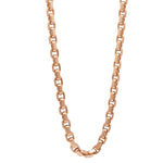 14K rose gold solid round box link chain necklace, 23 inches, 4.5mm thickness.