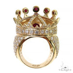 Diamond With Ruby Recreated Tupac Crown Ring  69129 - Image 3