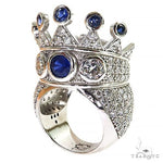 Diamond With Sapphire Recreated  Tupac Crown Ring  69130 - Image 2