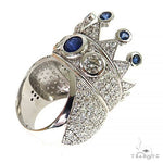 Diamond With Sapphire Recreated  Tupac Crown Ring  69130 - Image 4