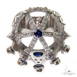 Diamond With Sapphire Recreated  Tupac Crown Ring  69130 - Image 5