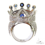 Diamond With Sapphire Recreated  Tupac Crown Ring  69130 - Image 6