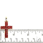 2 Row Blood Red Princess Cut Sapphire Cross 67670 - Image 5