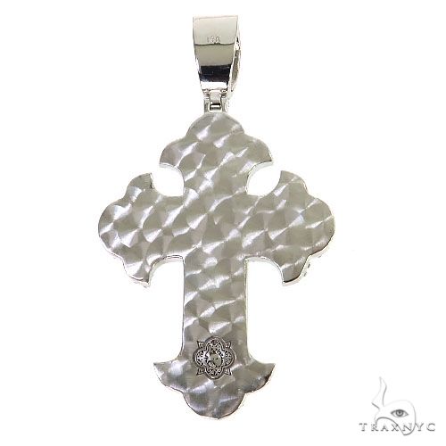 2 Row Emerald Cut Diamond Cross Pendant 68616 - Image 4