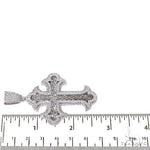2 Row Emerald Cut Diamond Cross Pendant 68616 - Image 6