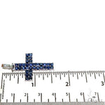 2 Row Ocean Blue Princess Cut Sapphire Cross 67704 - Image 6