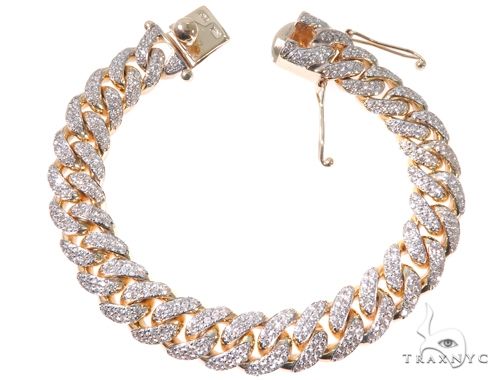 2 Row Pave Diamond Miami Cuban Link Bracelet 64181 - Image 1