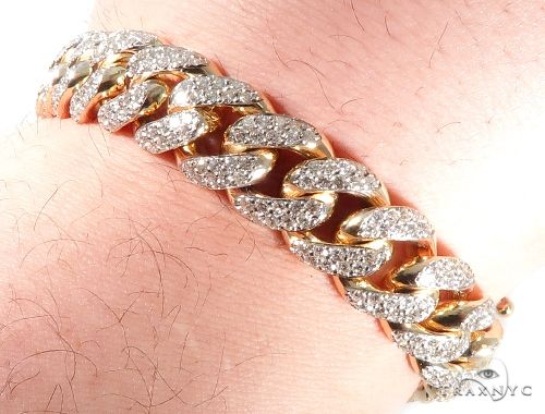 2 Row Pave Diamond Miami Cuban Link Bracelet 64181 - Image 7