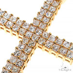 2 Row Princess Cut Diamond Cross Pendant 68531 - Image 3