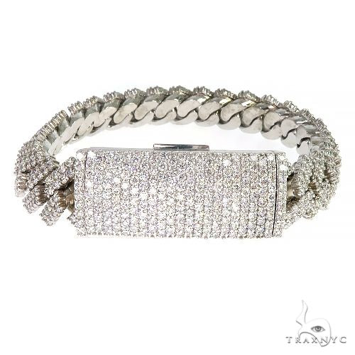 2 Row Prong Set Diamond Cuban Bracelet 66914 - Image 2
