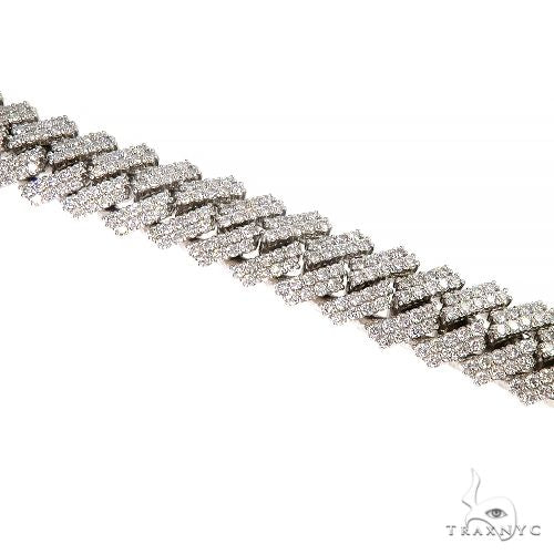 2 Row Prong Set Diamond Cuban Bracelet 66914 - Image 3