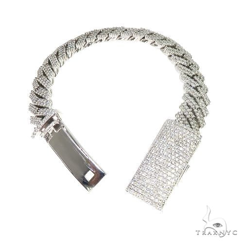 2 Row Prong Set Diamond Cuban Bracelet 66914 - Image 4