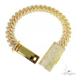 2 Row Prong Set Diamond Cuban Bracelet 66927 - Image 3