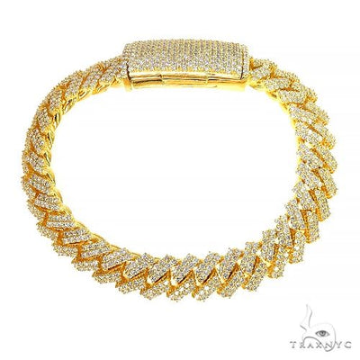 2 Row Prong Set Diamond Cuban Bracelet 66929 - Image 1