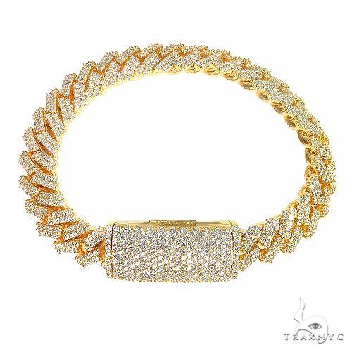 2 Row Prong Set Diamond Cuban Bracelet 66929 - Image 2