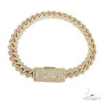 2 Row Prong Set Diamond Cuban Bracelet 66950 - Image 2