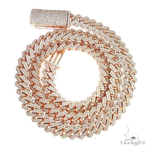 2 Row Prong Set Diamond Cuban Chain 66884 - Image 3