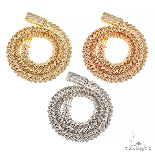 2 Row Prong Set Diamond Cuban Chain 66915 - Image 4