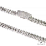 2 Row Prong Set Diamond Cuban Chain 66949 - Image 1
