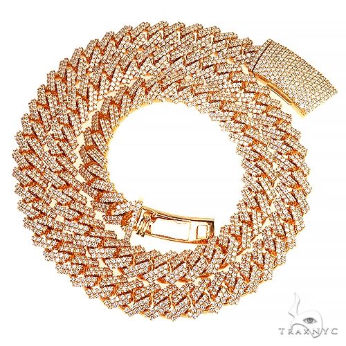 2 Row Prong Set Diamond Cuban Chain 66974 - Image 3