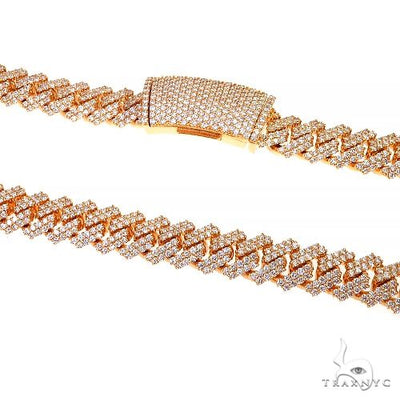 2 Row Prong Set Diamond Cuban Chain 66974 - Image 1