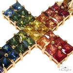 Rainbow 2 Row Princess Cut Sapphire Cross 67790 - Image 3