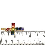 Rainbow 2 Row Princess Cut Sapphire Cross 67790 - Image 6