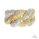 2 Tone 14K Gold Puffy Diamond Cuban Ring 66942 - Image 2