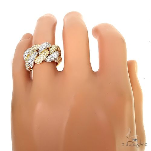 2 Tone 14K Gold Puffy Diamond Cuban Ring 66942 - Image 6