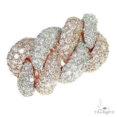 2 Tone 14K Gold Puffy Diamond Cuban Ring 66943 - Image 1