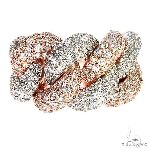 2 Tone 14K Gold Puffy Diamond Cuban Ring 66943 - Image 2